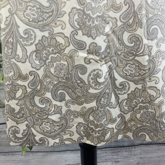 346 Brooks Brothers Skirt size 6 Ivory Gray Paisley Knee A Line Modest Preppy - Picture 9 of 13
